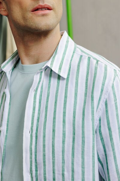 Gestreept hemd in linnen