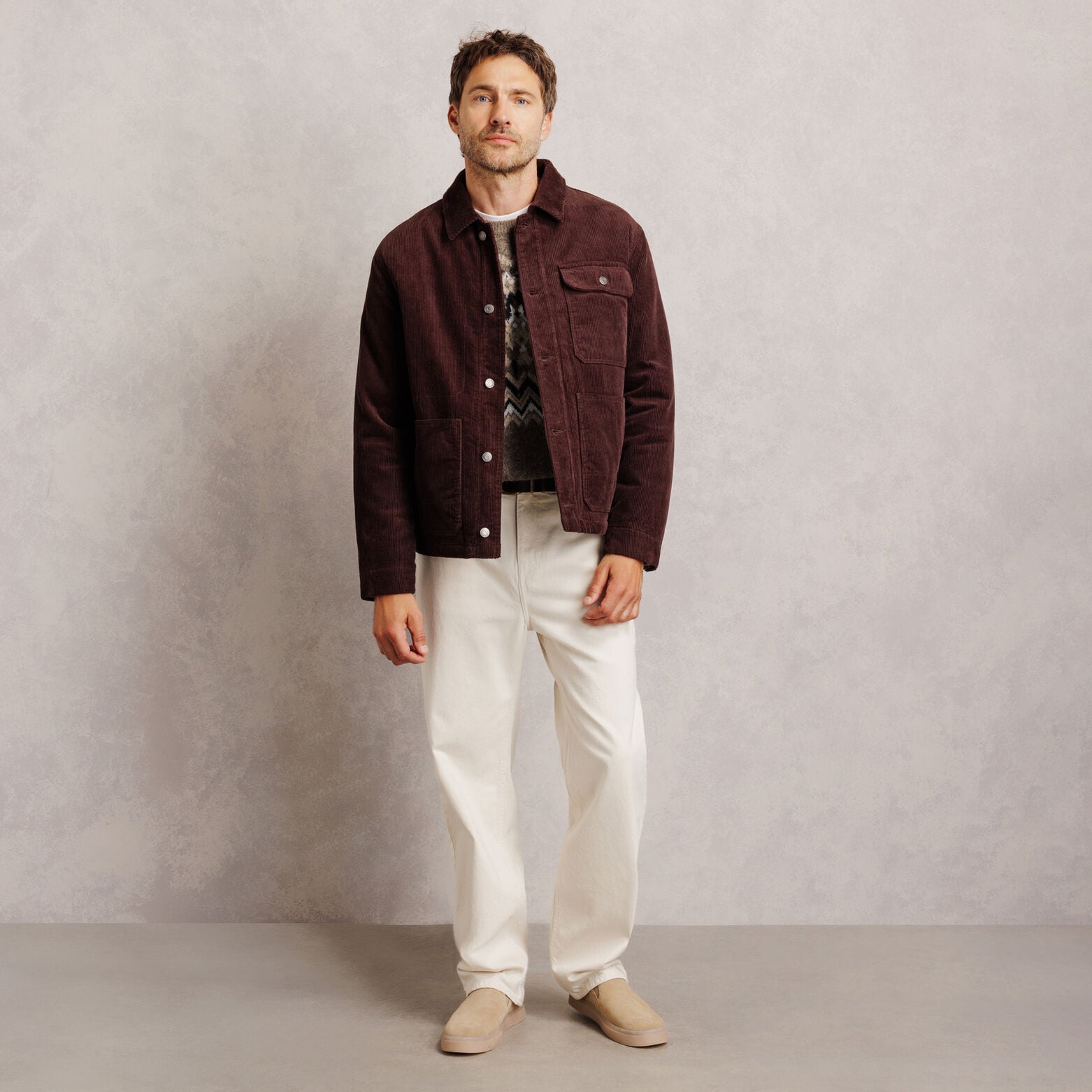 Pull col rond jacquard