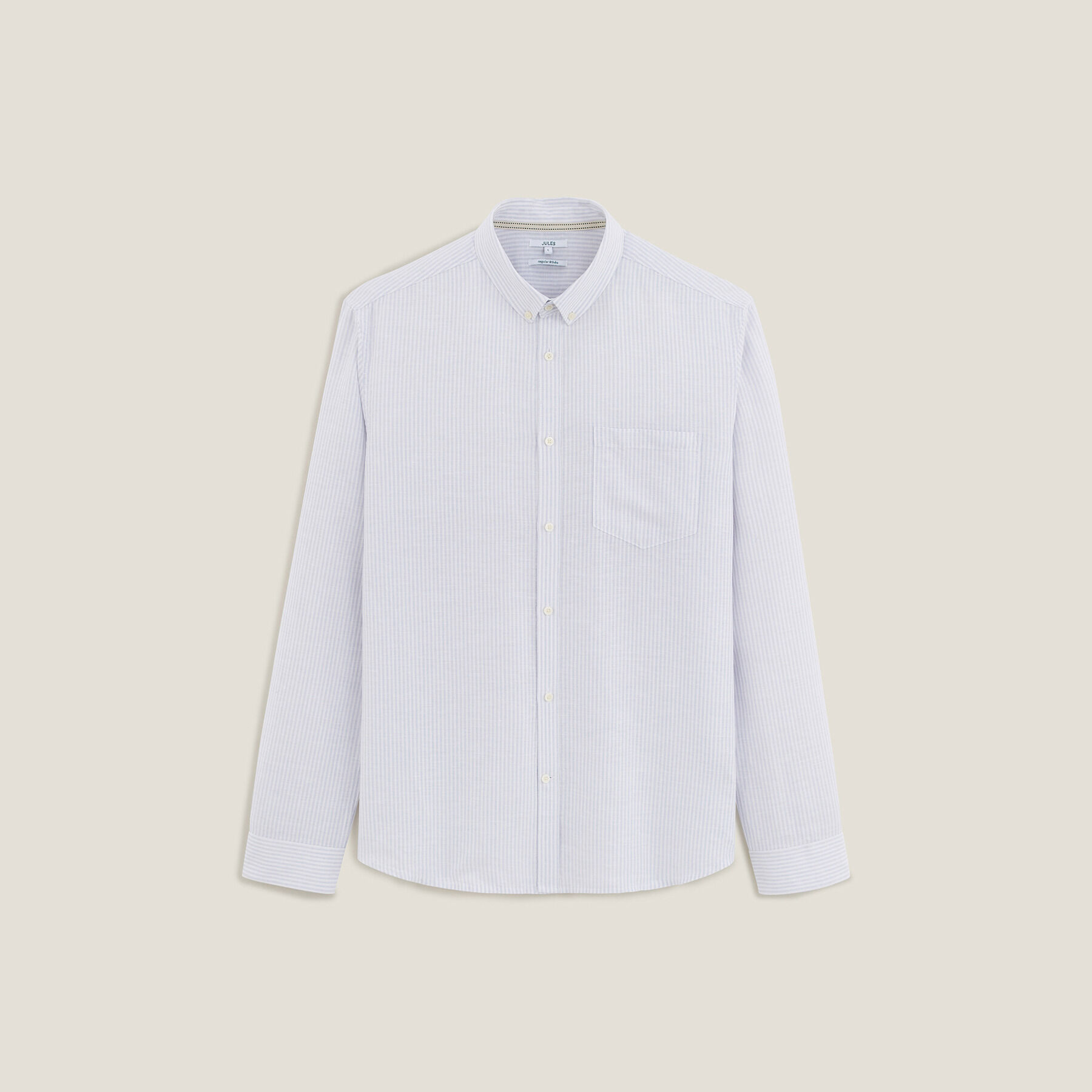 Chemise en coton lin rayee