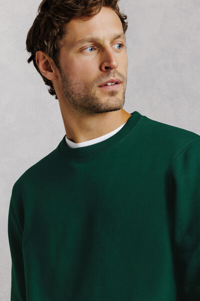 Sweat col rond molleton uni