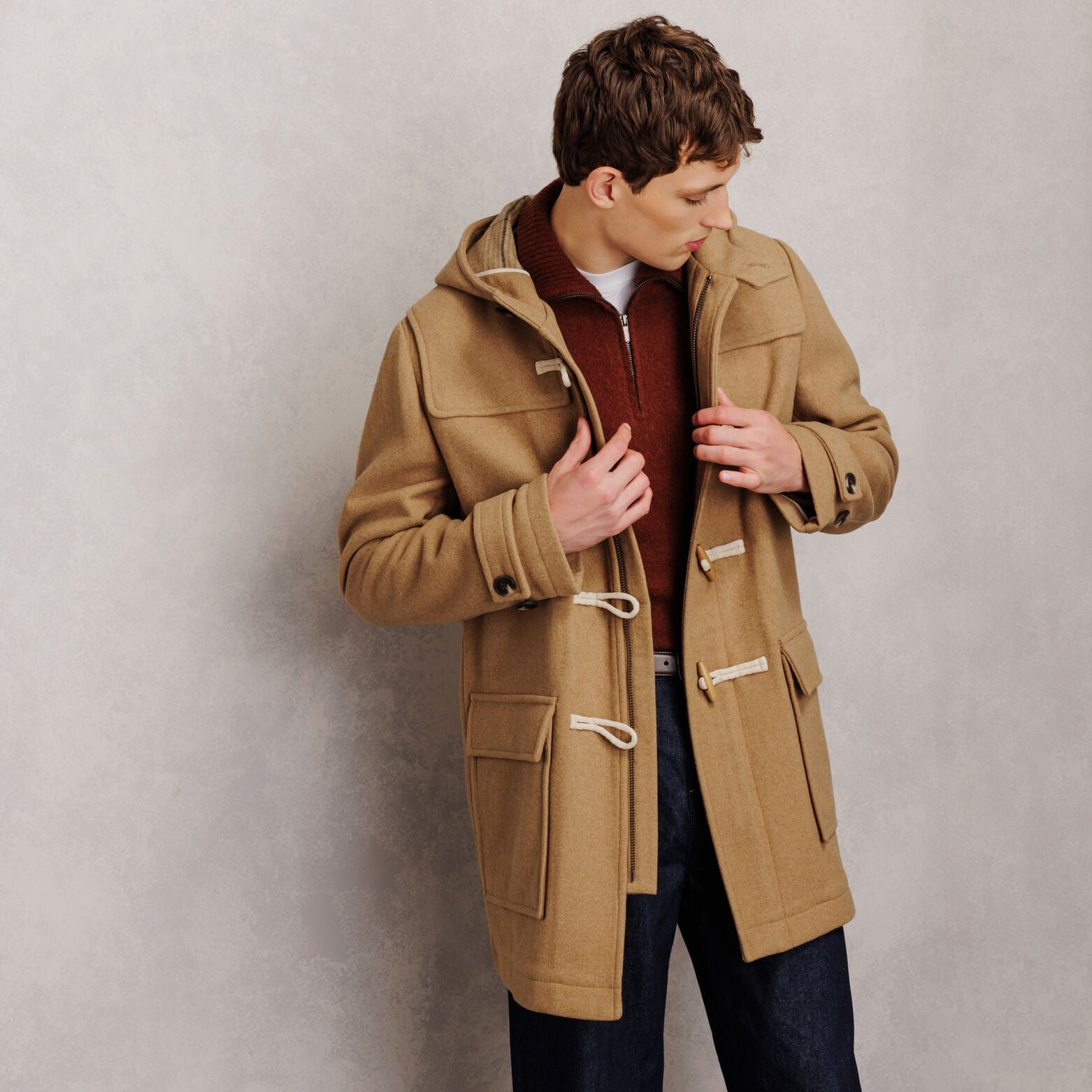 Manteau style duffle-coat avec capuche
