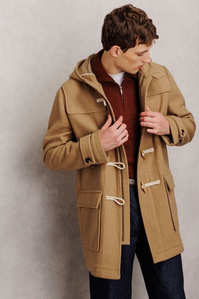 Manteau style duffle-coat avec capuche
