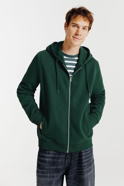 Sweater met kap en rits