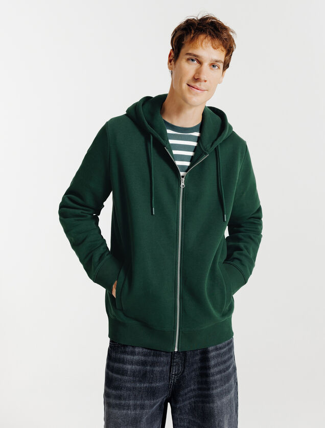 Sweater met kap en rits
