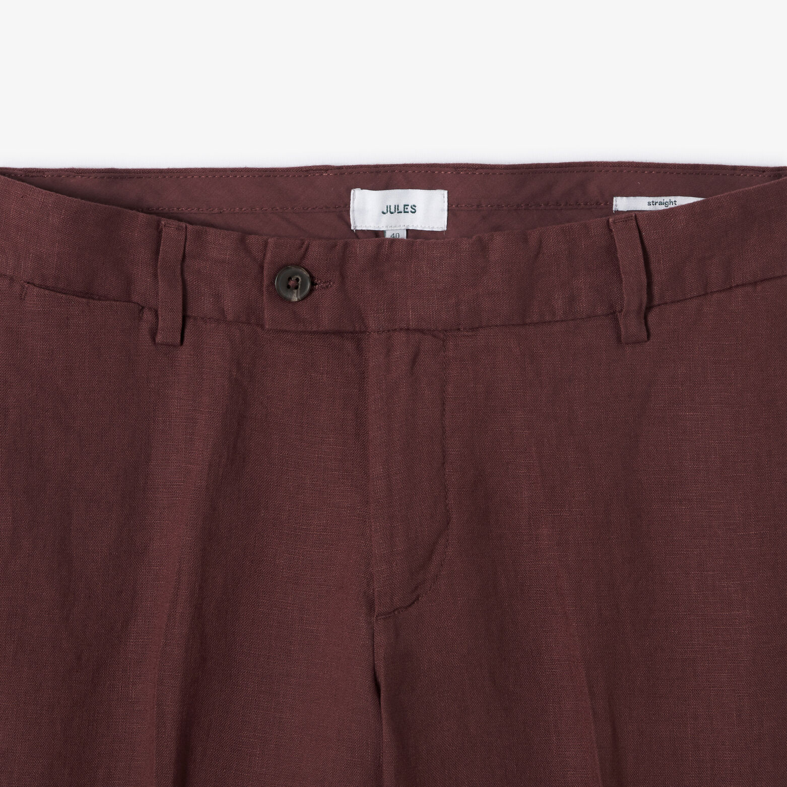 Straight fit chinobroek in 100% linnen