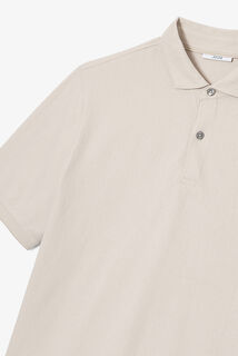 Polo met korte mouwen, visgraatmotief en Italiaans