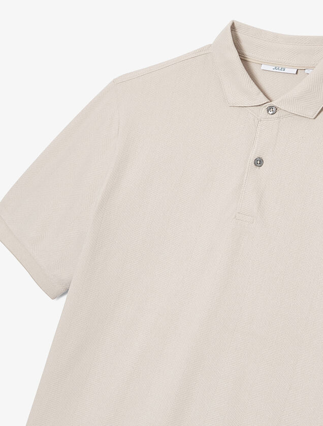 Polo met korte mouwen, visgraatmotief en Italiaans