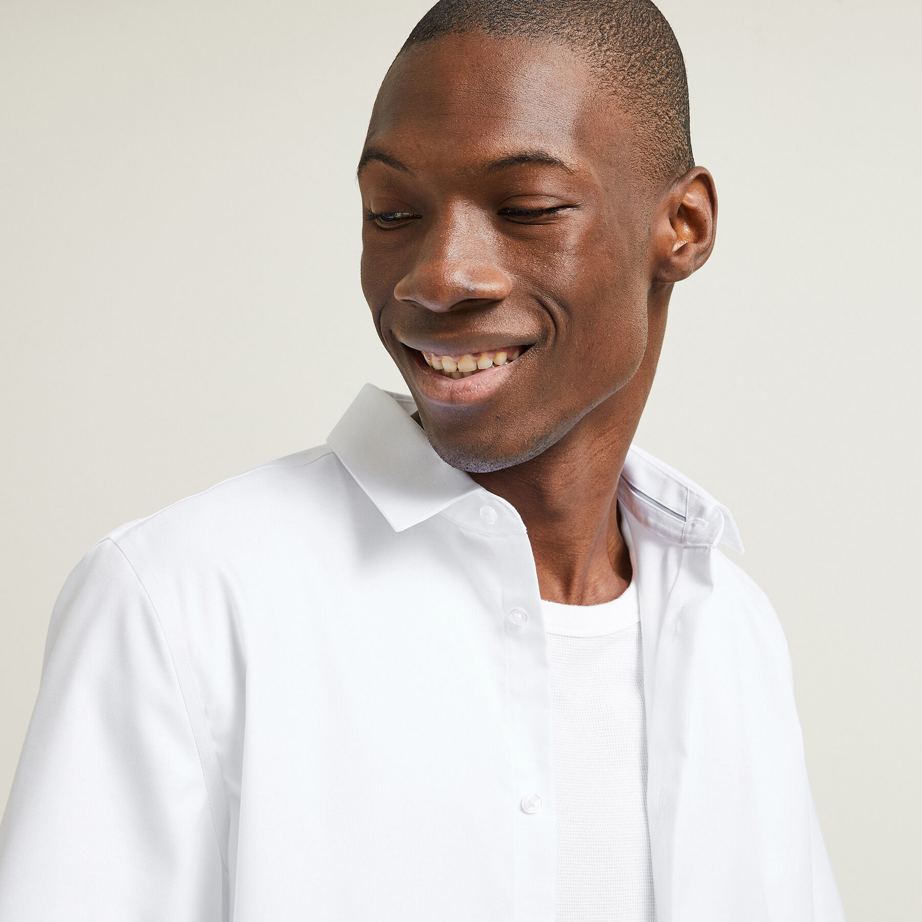 Chemisette en coton sans repassage Blanc Jules