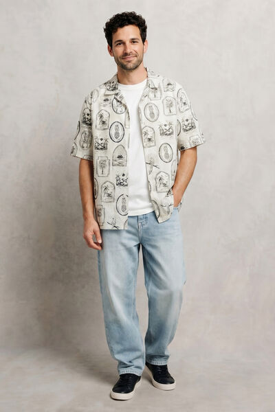 Regular fit hemdje met print