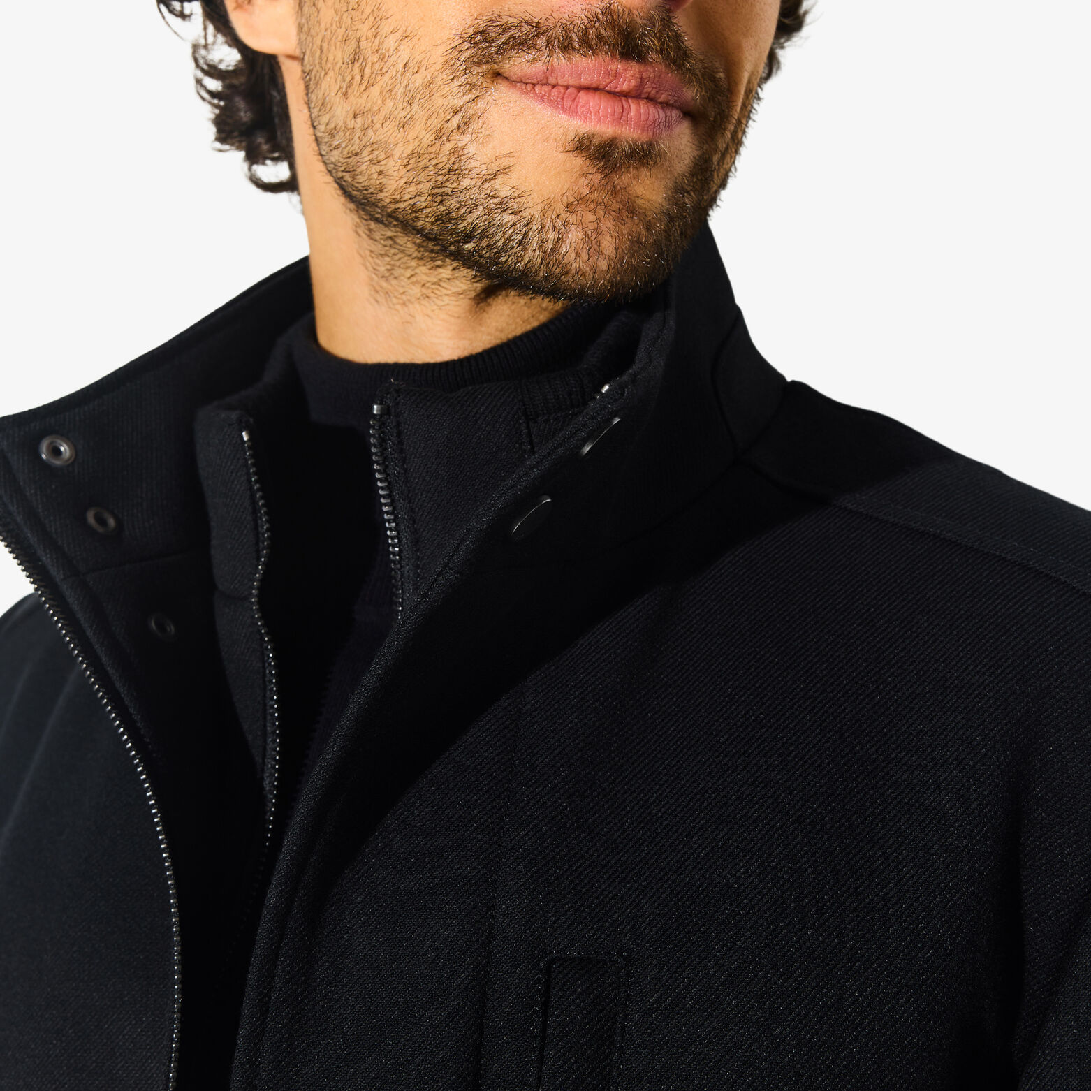 Manteau zipp&eacute; col montant