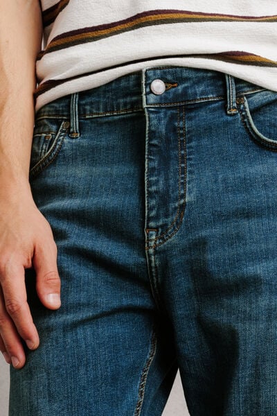Jean straight urbanflex 3 longueurs d&eacute;lav&eacute;