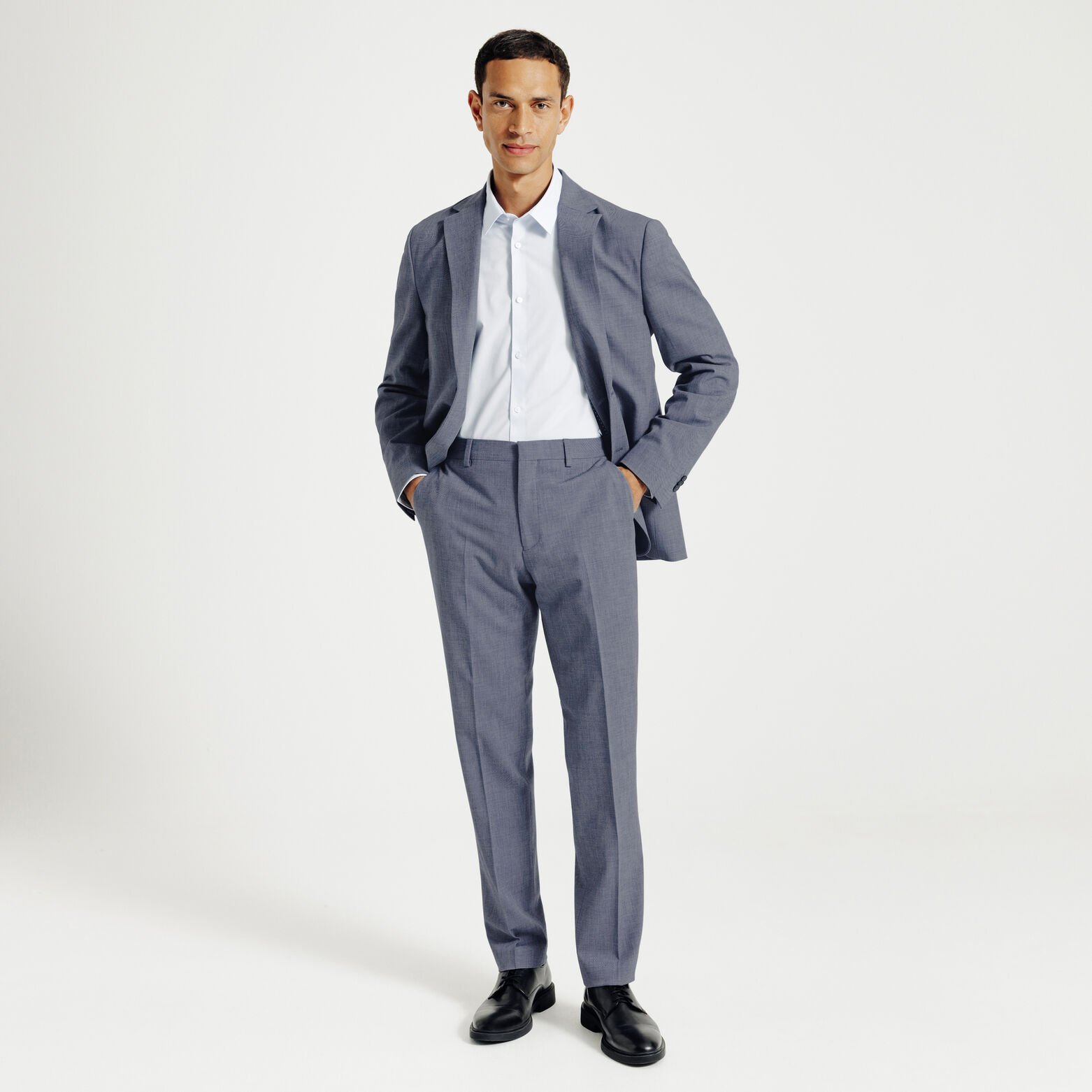 Tweekleurige comfort fit kostuumbroek