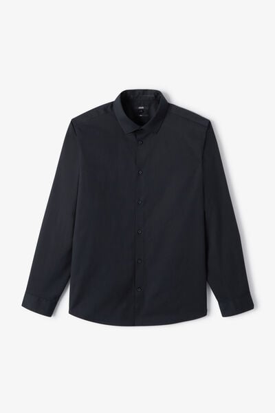 Chemise 100% coton slim sans repassage unie