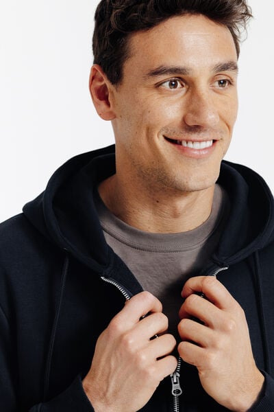 Sweater met kap en rits