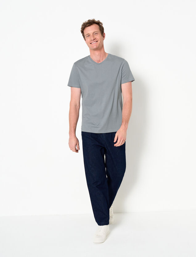 Tee shirt col V en coton