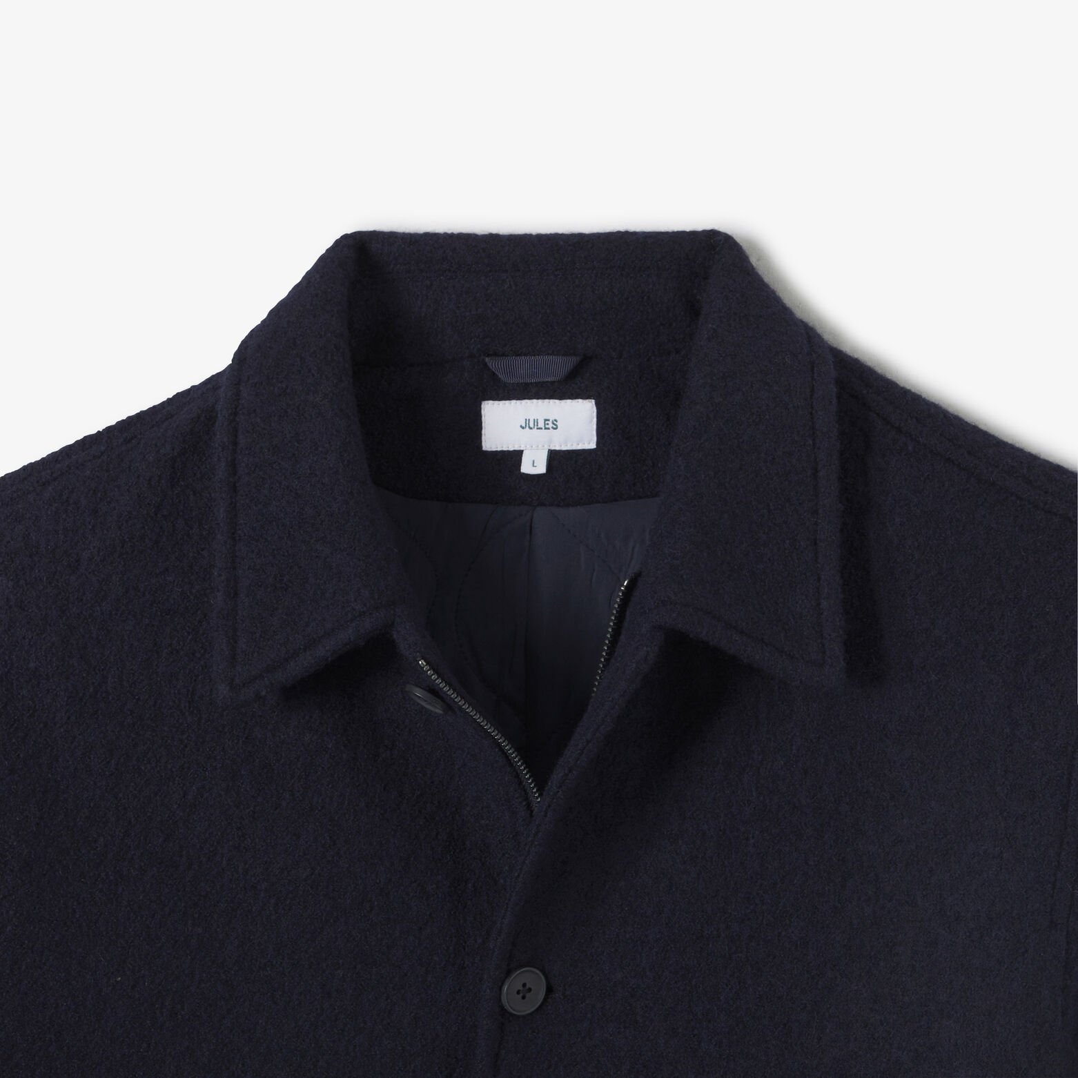 Jack met hemdskraag in wol