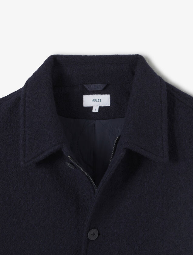 Blouson en laine col chemise