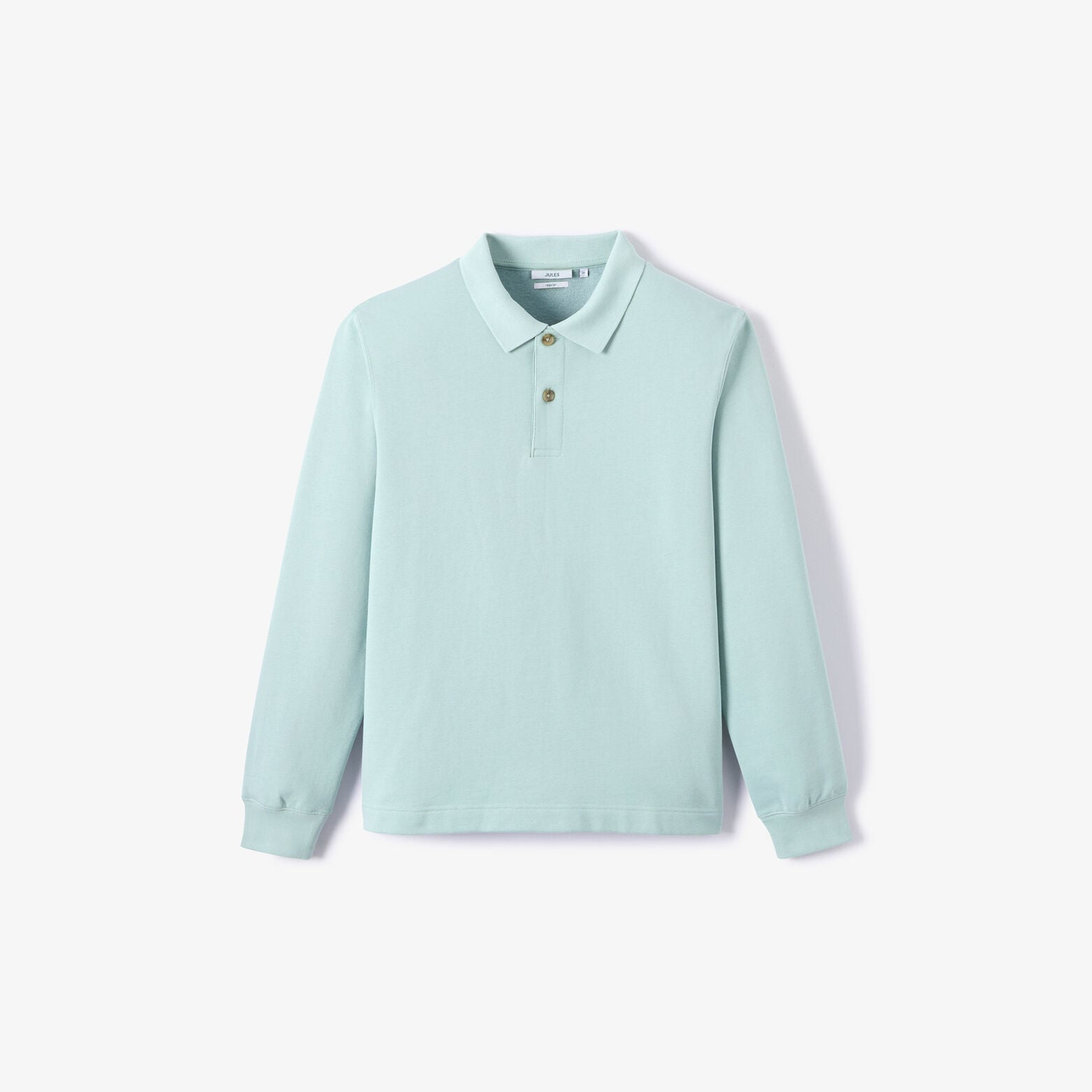 Sweat col polo boutonn&eacute; molleton uni