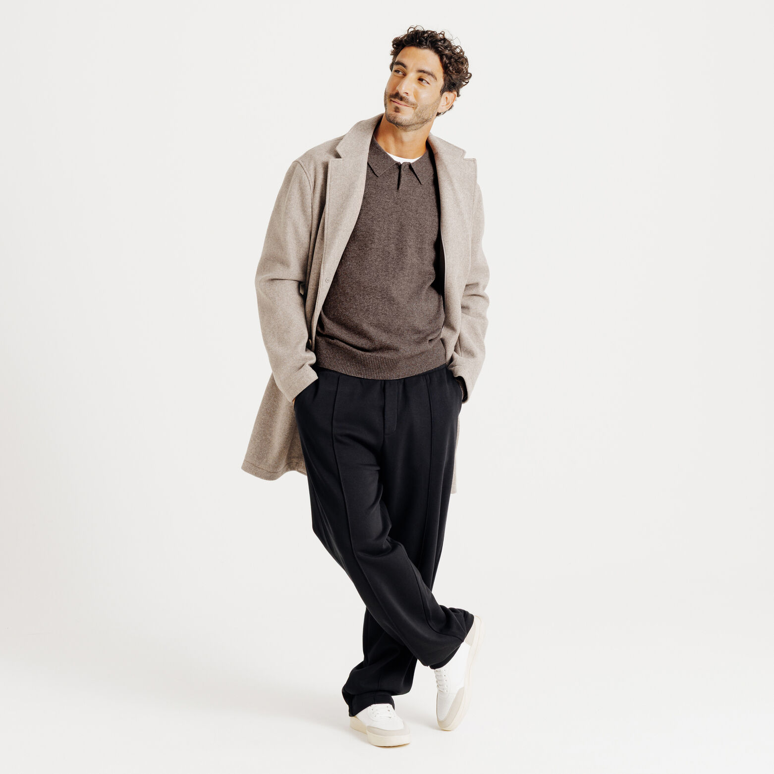 Tricot polo in merinos kasjmier