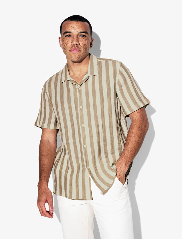 Chemisette en gaze de coton rayée