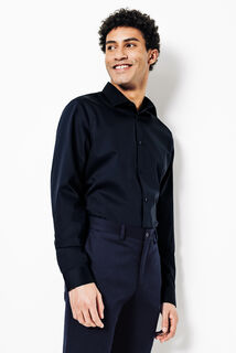 Chemise sans repassage en coton unie slim