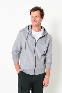 Sweat à capuche zippé uni