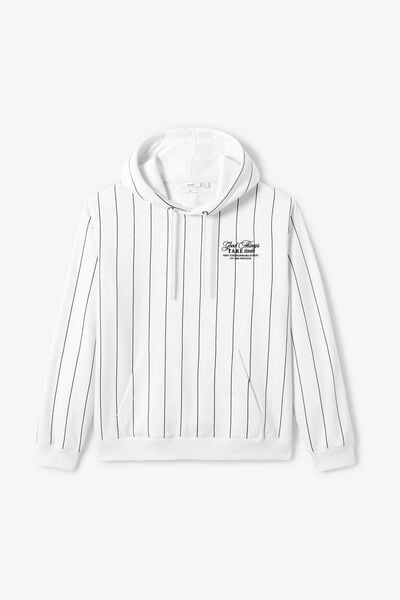 Gestreept hoodie met print vooraan