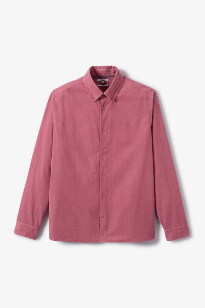 Chemise en velours c&ocirc;tel&eacute; unie 100% coton