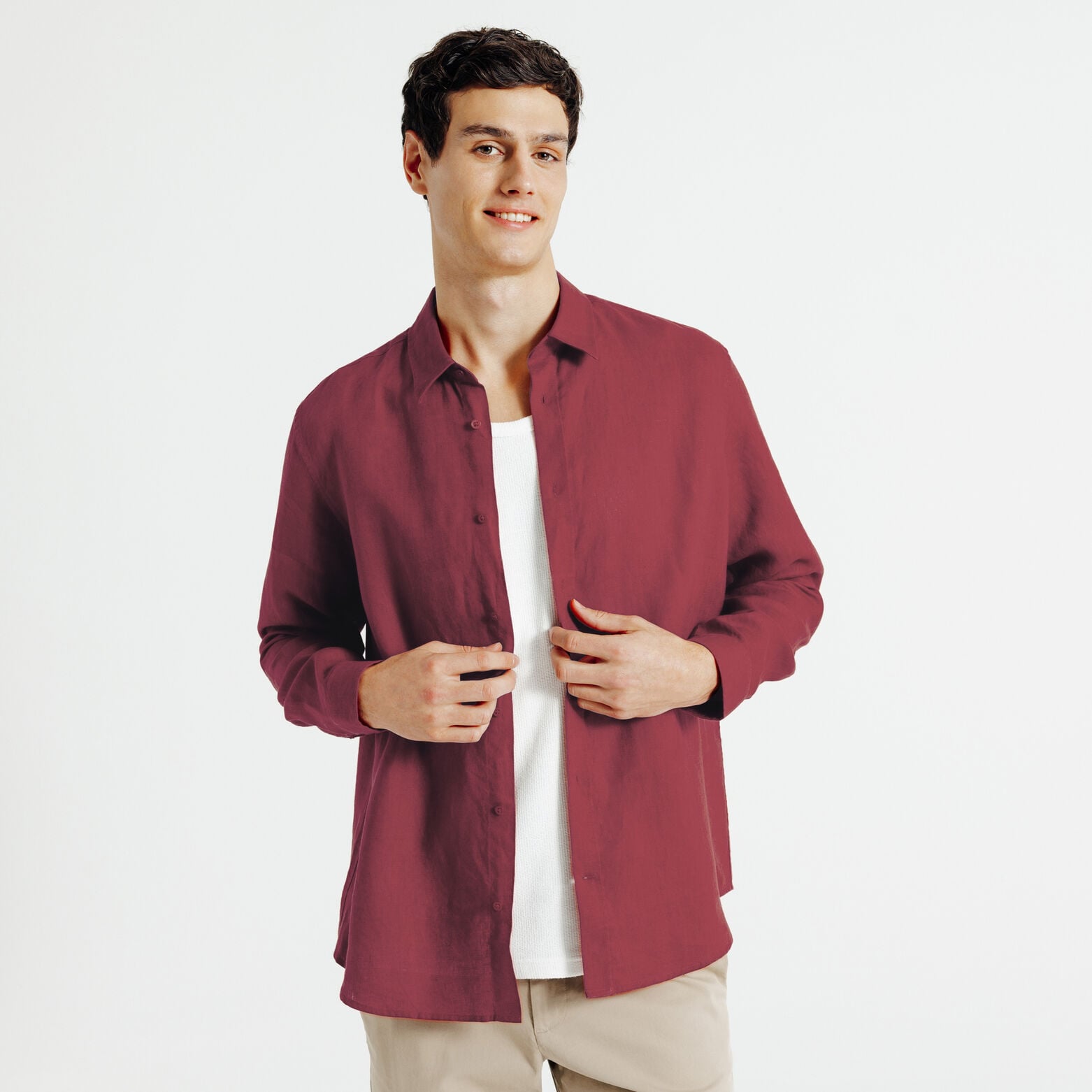 Chemise 100% lin unie