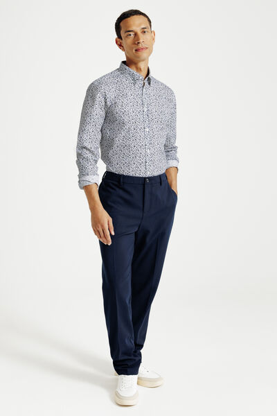 Chemise en coton imprimé floral slim