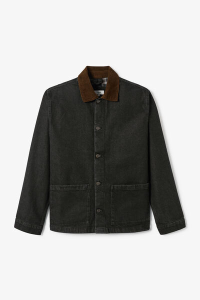 Veste en jean col chemise en velours