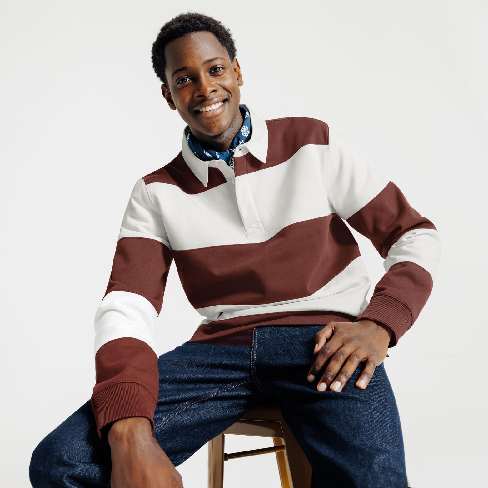 Sweat col polo ray&eacute;