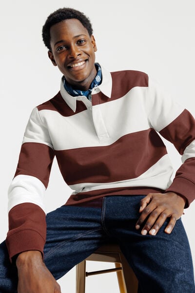 Gestreepte sweater met polokraag