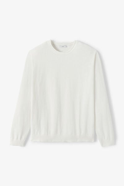 Pull col rond finition roulott&eacute;e