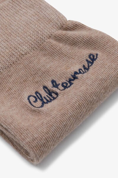 Hoge sokken met opschrift