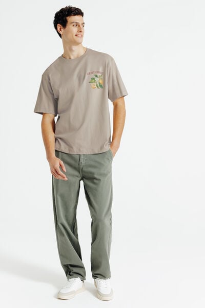 T-shirt met citroenprint voor-en achteraan