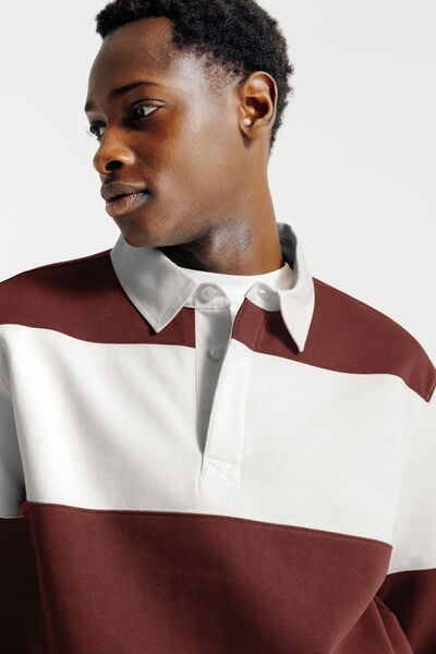 Gestreepte sweater met polokraag