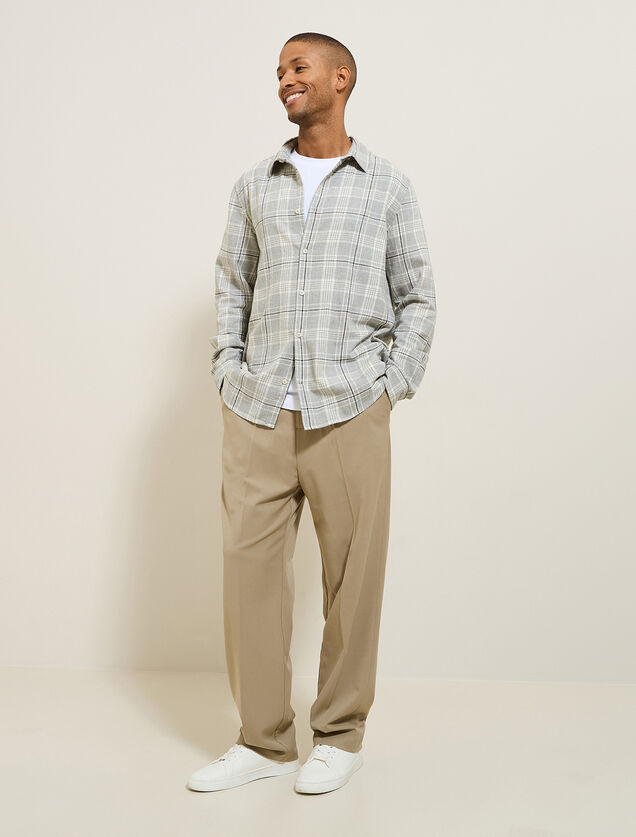 Chemise en coton flanelle &agrave; carreaux