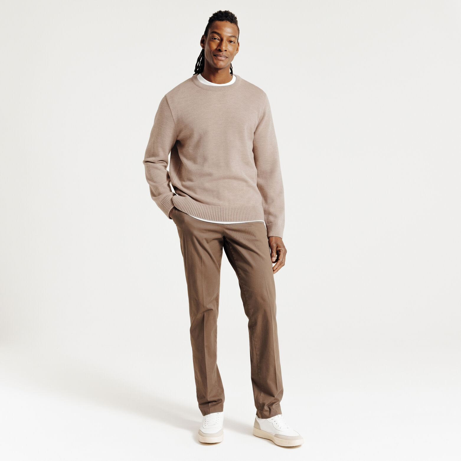 Pull laine col rond Made In France