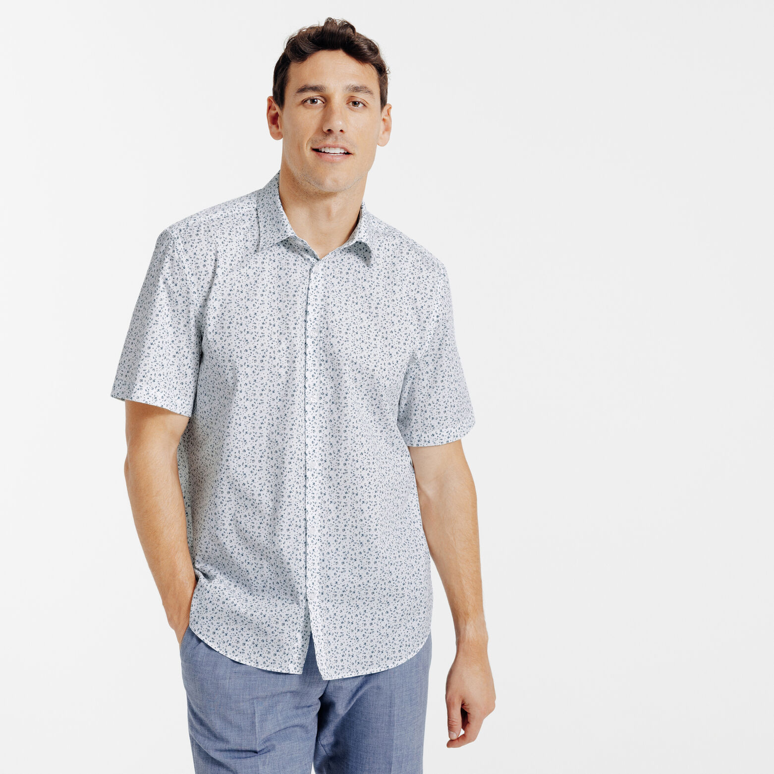 Chemisette en coton fleurie regular