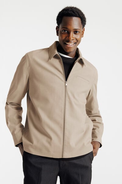 Veste col chemise zipp&eacute;e