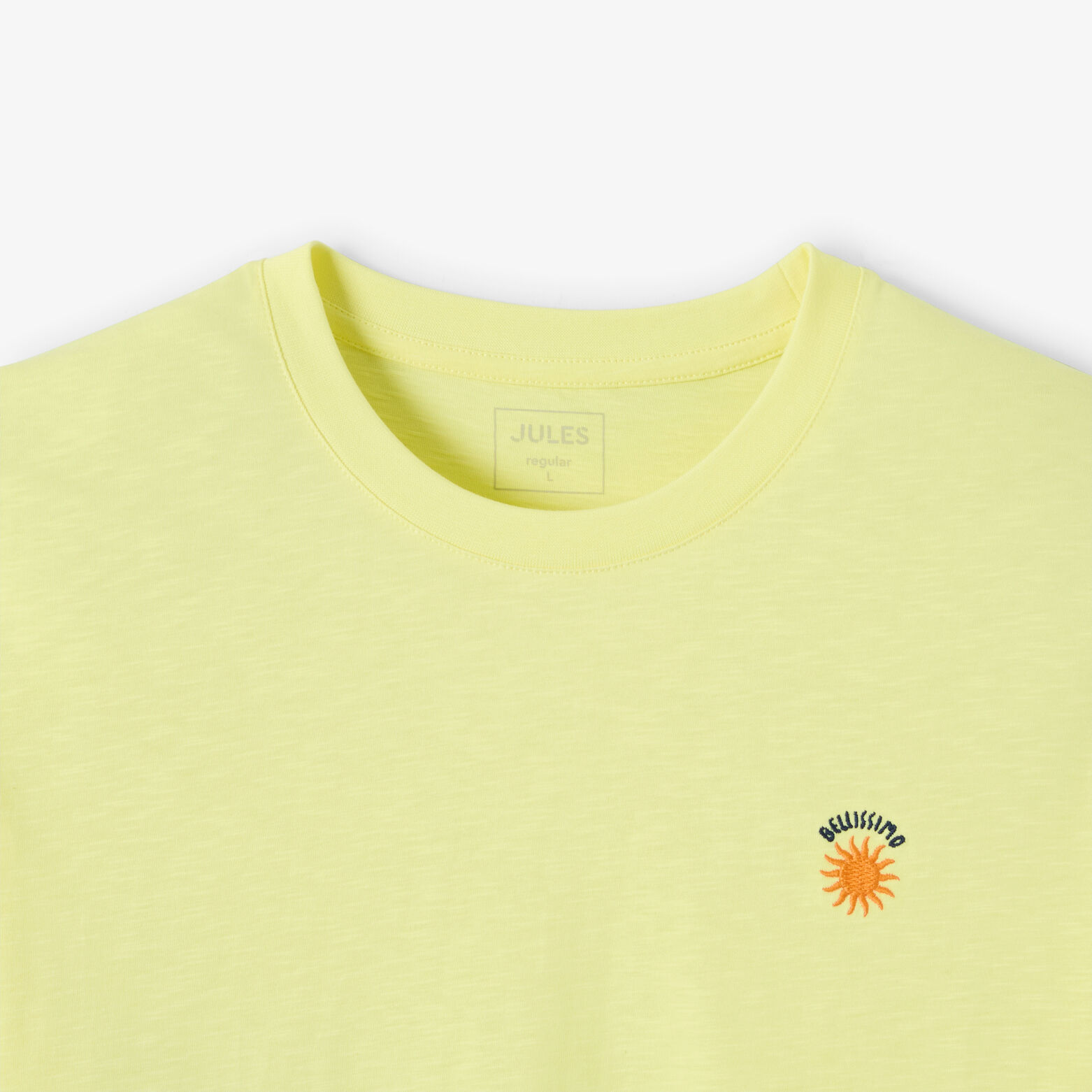Tee shirt mati&egrave;re flamm&eacute;e broderie poitrine