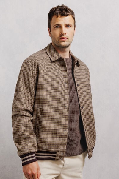 Blouson col chemise pied de puce