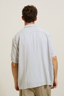 Chemisette en gaze de coton textur&eacute;e