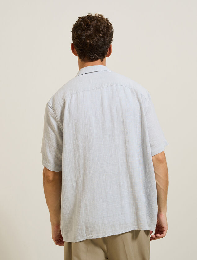 Chemisette en gaze de coton textur&eacute;e