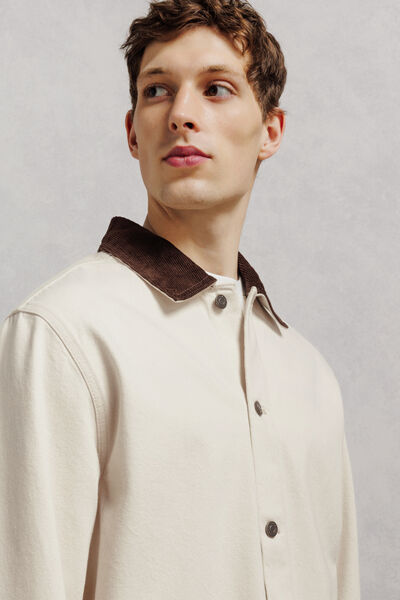 Veste en jean col chemise en velours