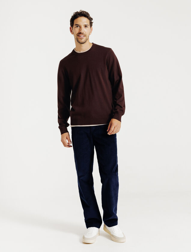 Trui ronde hals in merinos