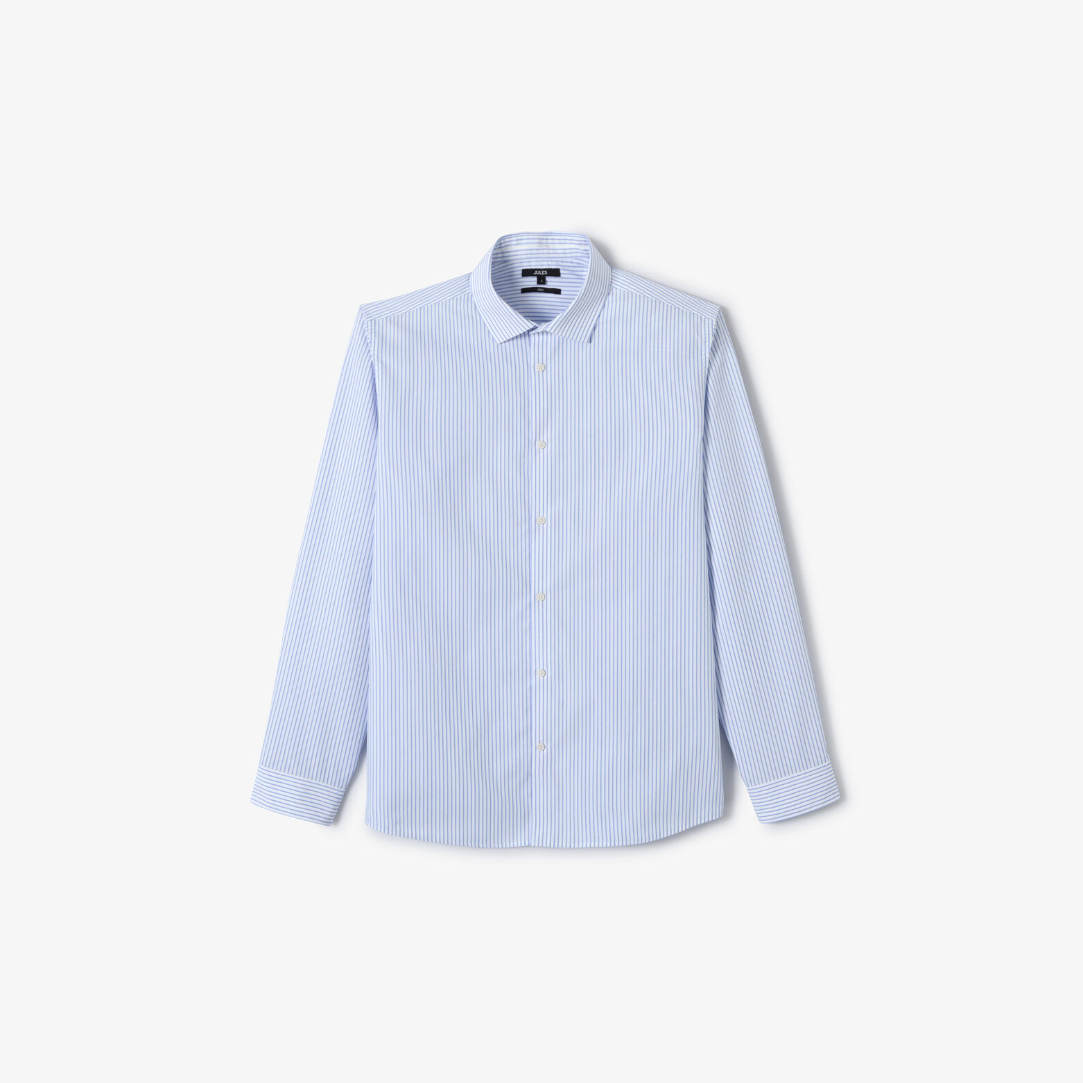 Chemise 100% coton slim ray&eacute;e sans repassage