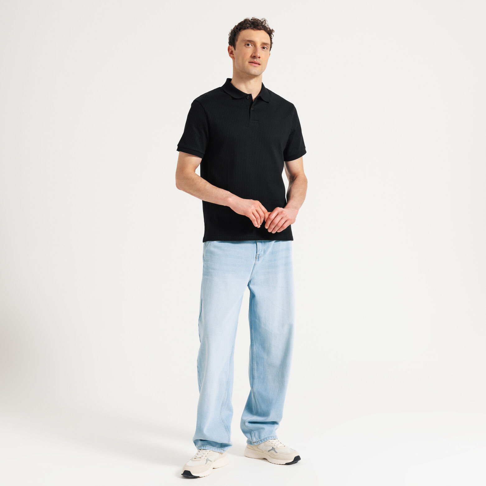 Polo manches courtes textur&eacute;