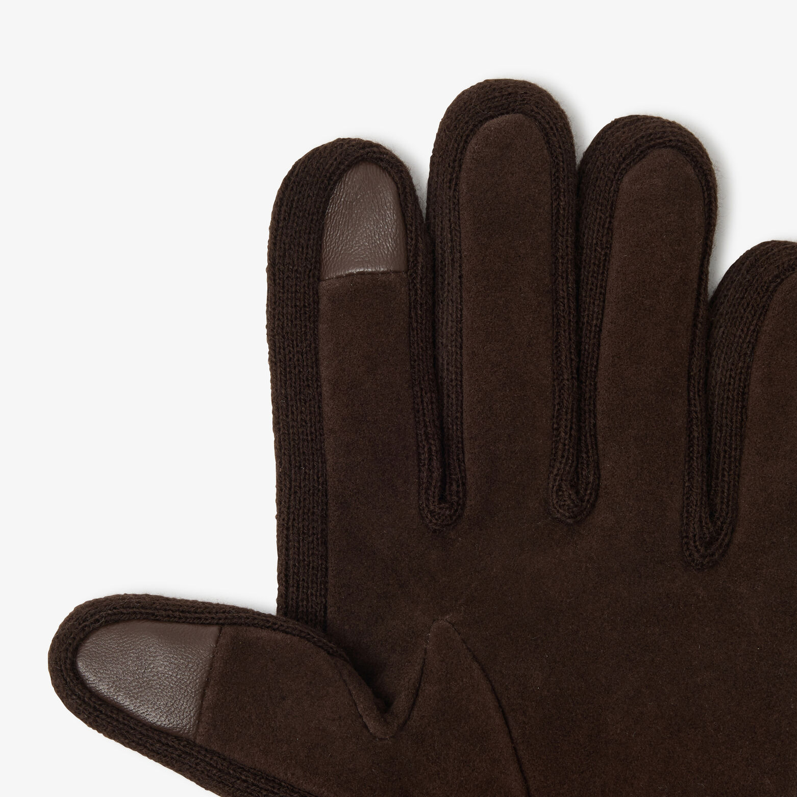Gants en maille et suède